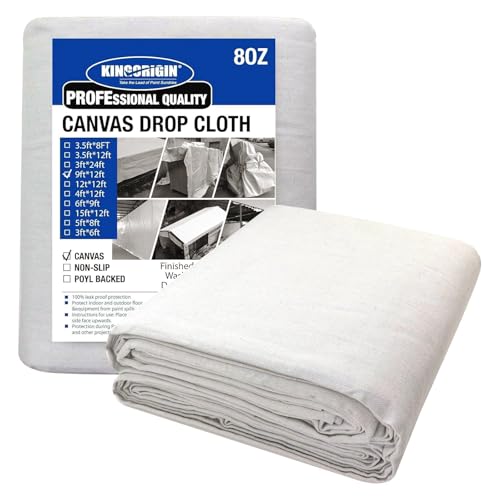 Kingorigin Grau Weiß Canvas Drop Cloth 2,7 x 3,6 m für Malerei, Maler-Tropfen, Farbplane, Vorhänge, Malbedarf, Leinwand Sheet Kingorigin Grau Weiß Canvas Drop Cloth 2,7 x 3,6 m für Malerei, Maler-Tropfen, Farbplane, Vorhänge, Malbedarf, Leinwand Sheet von KingOrigin
