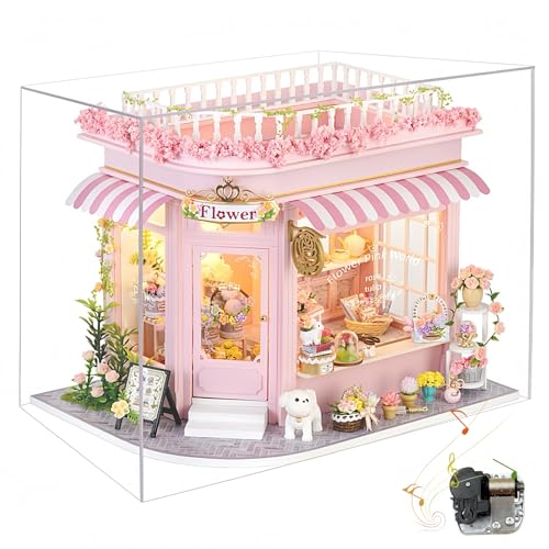 Blossom Florist DIY Miniatur Puppenhaus Kit | Romantischer Prinzessin Flower Shop | Bastelgeschenk für Teenager & Erwachsene (Blossom Florist B) von KingStora