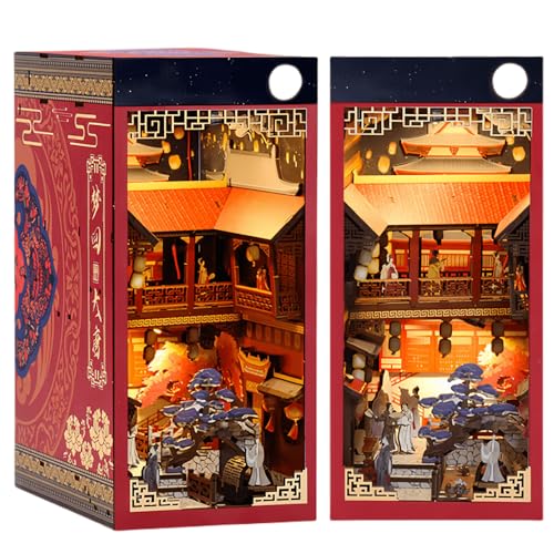 DIY Book Nook Kit Dream of The Tang-Dynastie - Klassischer chinesischer Stil, traditionelle Kultur 3D-Puzzle, handgefertigte Buchstütze für Erwachsene von KingStora