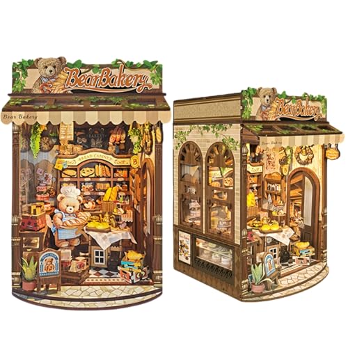DIY Mini Book Nook & Dollhouse Kit - Miniature Bear Bakery Store - 3D Puzzle, Assembly Bookend for Adult DIY Mini Book Nook & Dollhouse Kit - Miniature Bear Bakery Store - 3D Puzzle, Assembly Bookend for Adult von KingStora