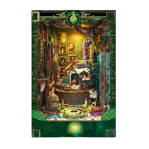 DIY Mini Book Nook & Dollhouse Kit - Serpent Academy, A Mystical School for Green Serpent Wizards - 3D Puzzle, Assembly Bookend for Adult (Serpent Academy) von KingStora