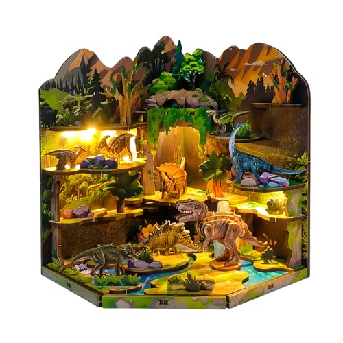 DIY Miniatur Dinosaurier 3D Puzzle Kit - Prehistoric World Diorama für Erwachsene (Dinosaurier Secret Realm) von KingStora