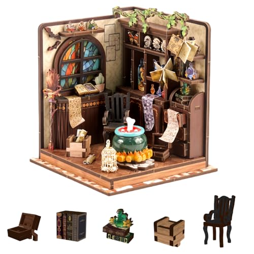 DIY Miniatur Eckhaus Kit - Mini Szene Puppenhaus - Detaillierte Mini Zimmer für Anfänger & Erwachsene (Alchemy Workshop) von KingStora