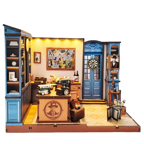 DIY Miniatur Eckzimmer Kit Studio Serie - Moderate Schwierigkeitsgrad Miniaturen für Anfänger & Erwachsene (Detektivagentur) von KingStora
