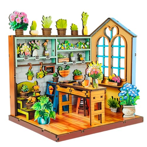 DIY Miniatur Eckzimmer Kit Studio Serie - Moderate Schwierigkeitsgrad Miniaturen für Anfänger & Erwachsene (Flower Shop Corner) von KingStora