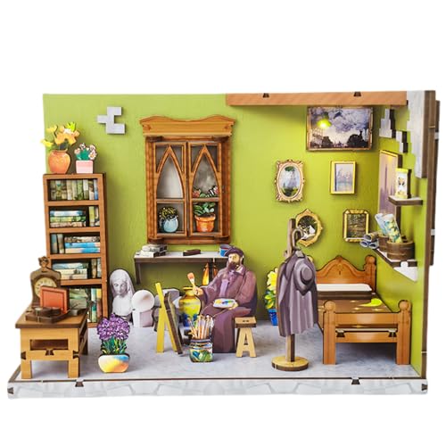 DIY Miniatur Eckzimmer Kit Studio Serie - Moderate Schwierigkeitsgrad Miniaturen für Anfänger & Erwachsene (Monet's Studio) von KingStora