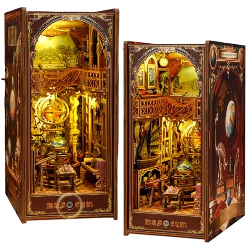 DIY Museum of the Century Miniature Book Nook, Creative Interactive Bookend, 3D Assembly Model, Rich Historical Collection, Suitable for Adults (A) von KingStora