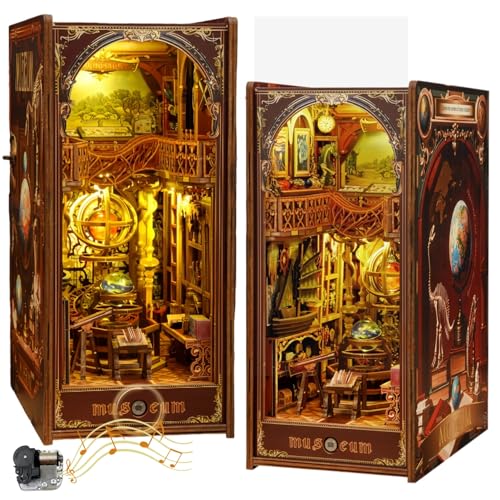 DIY Museum of the Century Miniature Book Nook, Creative Interactive Bookend, 3D Assembly Model, Rich Historical Collection, Suitable for Adults (B) von KingStora