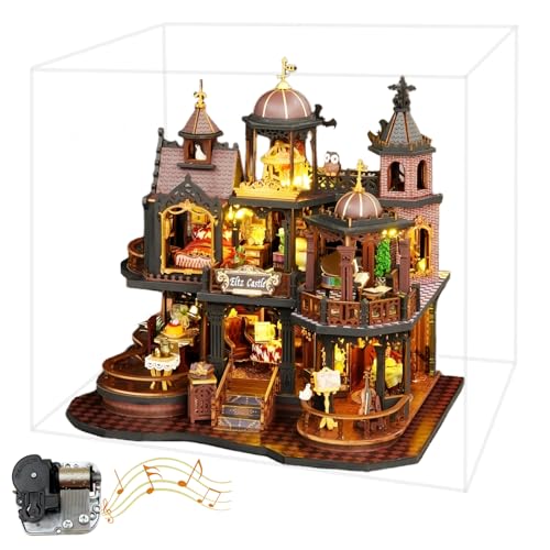 Edinburgh Gothic Castle DIY Puppenhaus Kit | 3-stufige mittelalterliche europäische Herrenhaus-Szene | Eleganter Noble's Observatory Tower | Bastelgeschenk für Erwachsene (Edinburgh Gothic Castle C) von KingStora