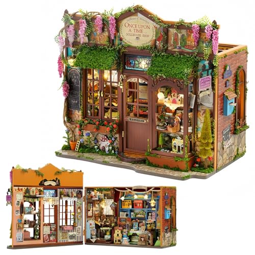 Fairyland Curiosity House DIY Miniatur Puppenhaus Kit - Verzaubertes Sammlerstück-Studio mit Vintage-Details, Buch-Design | Advanced Craft Geschenk für Erwachsene (Standard Edition) von KingStora