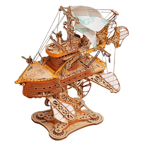 Fantasy-Luftschiff 3D-Puzzle - Inspiriert von Weltliteraturklassikern, faszinierende handgefertigte Modelle (Drachenboot) von KingStora