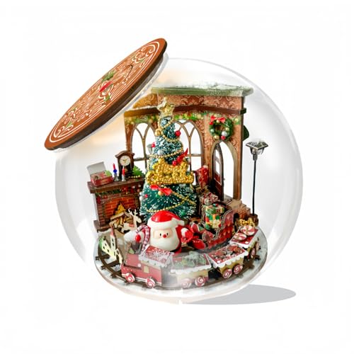 Mini DIY Sphere House Kit - Transparente Kugel Display 12cm Handheld Dekorative Ornament - 3D Puzzle Montage Puppenhaus für Erwachsene (Christmas Prelude) von KingStora