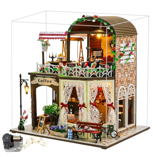 Raya's Time DIY Miniatur Kaffeehaus-Set | 2-stöckiges Café im französischen Stil | entspannendes Bastelgeschenk für Erwachsene (Raya's Time C) von KingStora