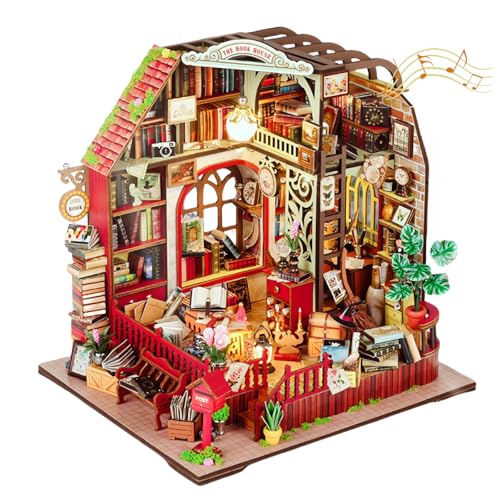 The Book House DIY Miniature Kit - Cozy Bookstore Dollhouse with Furniture - For Adults von KingStora