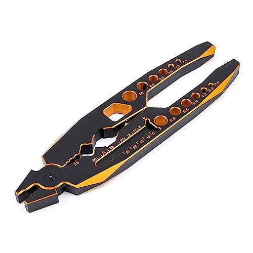 KingVal Metall Multifunktions RC Stoßdämpfer Zange Spurstange Kugelgelenk Klemme RC Werkzeug für 1/8 1/10 RC Auto (Schwarz-Gold) von KingVal
