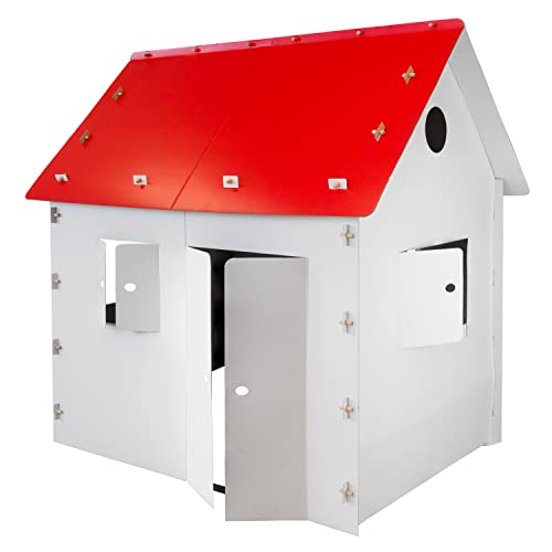 XXL Kinder Spielhaus Pappe Bastelkarton Haus Papphaus Karton Papier Kartonhaus Bastelkarton Papierhaus Playhouse Kinderhaus Indoor zum Anmalen Bemalen Kingpower von Kingpower