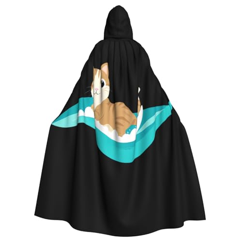 Halloween-Kapuzenumhang mit Kätzchen auf den Wellen, für Männer und Frauen: leichter Polyester-Umhang mit Kapuze, perfekt für Cosplay, Halloween und Kostümpartys Halloween-Kapuzenumhang mit Kätzchen auf den Wellen, für Männer und Frauen: leichter Polyester-Umhang mit Kapuze, perfekt für Cosplay, Halloween und Kostümpartys von Kingww