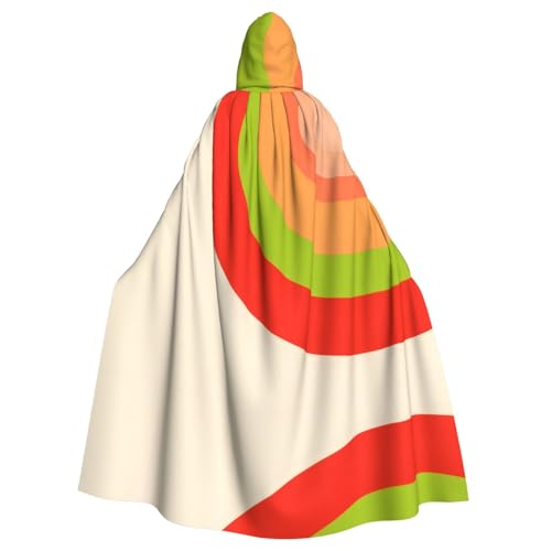 Halloween-Kapuzenumhang mit Regenbogenmuster für Damen und Herren: leichter Polyester-Umhang mit Kapuze, perfekt für Cosplay, Halloween und Kostümpartys von Kingww