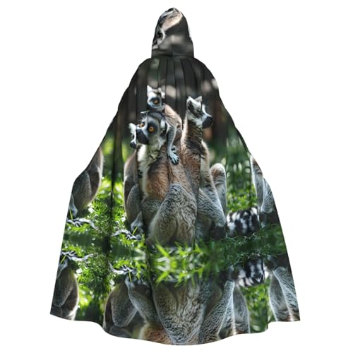 Halloween-Kapuzenumhang mit Ringschwanz für Damen und Herren: leichter Polyester-Umhang mit Kapuze, perfekt für Cosplay, Halloween und Kostümpartys von Kingww