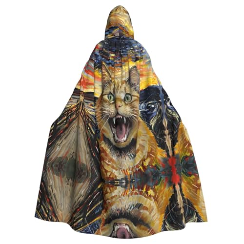 Halloween-Umhang mit Kapuze für Damen und Herren, leichter Polyester-Umhang mit Kapuze, perfekt für Cosplay, Halloween und Kostümpartys von Kingww