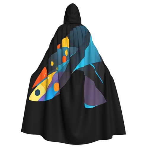Kingww Abstrakter Glasfisch, Halloween-Kapuzenumhang für Männer und Frauen: leichter Polyester-Umhang mit Kapuze, perfekt für Cosplay, Halloween und Kostümpartys Kingww Abstrakter Glasfisch, Halloween-Kapuzenumhang für Männer und Frauen: leichter Polyester-Umhang mit Kapuze, perfekt für Cosplay, Halloween und Kostümpartys von Kingww