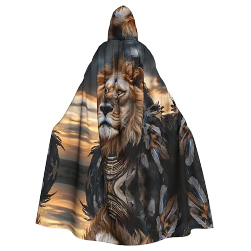 Kingww Afrikanischer Löwen-Porträt, Halloween-Kapuzenumhang für Männer und Frauen: leichter Polyester-Umhang mit Kapuze, perfekt für Cosplay, Halloween und Kostümpartys Kingww Afrikanischer Löwen-Porträt, Halloween-Kapuzenumhang für Männer und Frauen: leichter Polyester-Umhang mit Kapuze, perfekt für Cosplay, Halloween und Kostümpartys von Kingww