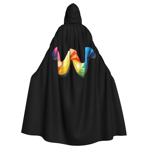 Kingww Bunter kleiner Halloween-Umhang mit Kapuze für Damen und Herren: leichter Polyester-Umhang mit Kapuze – perfekt für Cosplay, Halloween und Kostümpartys von Kingww