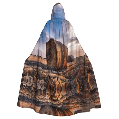 Kingww Country Field Halloween-Kapuzenumhang für Damen und Herren, leichter Polyester-Umhang mit Kapuze, perfekt für Cosplay, Halloween und Kostümpartys von Kingww