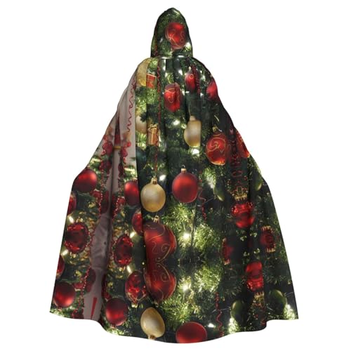 Kingww Ein Weihnachtsbaum-Halloween-Kapuzenumhang für Männer und Frauen: leichter Polyester-Umhang mit Kapuze – perfekt für Cosplay, Halloween und Kostümpartys von Kingww