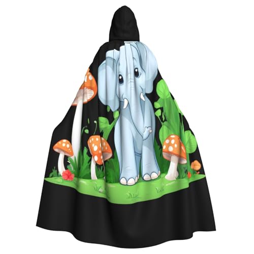 Kingww Elefant im Pilzgarten Halloween-Kapuzenumhang für Männer und Frauen: leichter Polyester-Umhang mit Kapuze – perfekt für Cosplay, Halloween und Kostümpartys Kingww Elefant im Pilzgarten Halloween-Kapuzenumhang für Männer und Frauen: leichter Polyester-Umhang mit Kapuze – perfekt für Cosplay, Halloween und Kostümpartys von Kingww