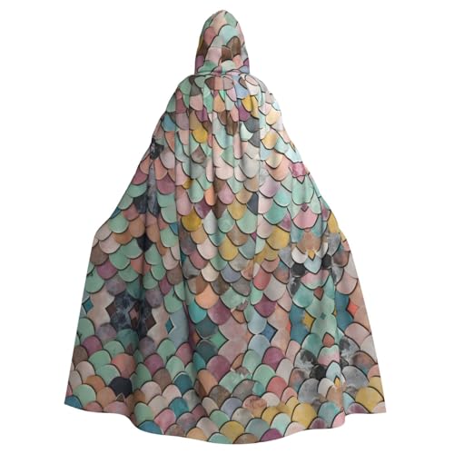 Kingww Farbiger Halloween-Umhang mit Kapuze für Damen und Herren: leichter Polyester-Umhang mit Kapuze, perfekt für Cosplay, Halloween und Kostümpartys von Kingww