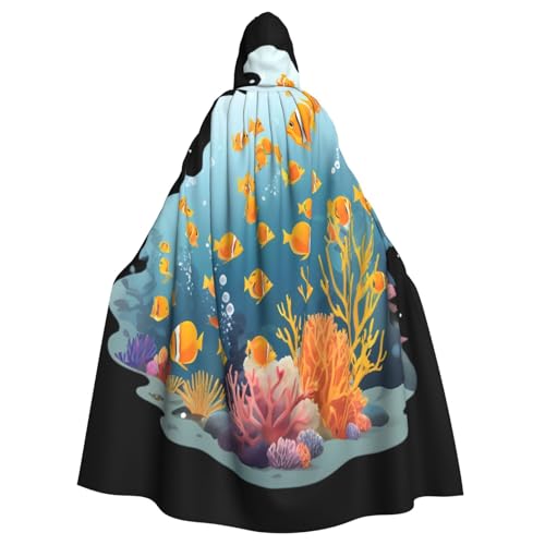 Kingww Fish In The Coral Reef Halloween-Kapuzenumhang für Damen und Herren: leichter Polyester-Umhang mit Kapuze, perfekt für Cosplay, Halloween und Kostümpartys Kingww Fish In The Coral Reef Halloween-Kapuzenumhang für Damen und Herren: leichter Polyester-Umhang mit Kapuze, perfekt für Cosplay, Halloween und Kostümpartys von Kingww