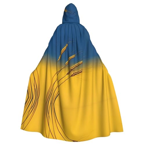 Kingww Goldener Weizenohren-Halloween-Umhang mit Kapuze für Männer und Frauen: leichter Polyester-Umhang mit Kapuze – perfekt für Cosplay, Halloween und Kostümpartys von Kingww