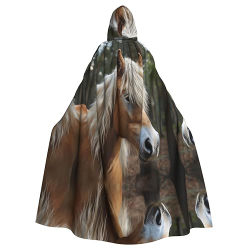 Kingww Goldener brauner Halloween-Umhang mit Kapuze für Männer und Frauen: leichter Polyester-Umhang mit Kapuze, perfekt für Cosplay, Halloween und Kostümpartys von Kingww