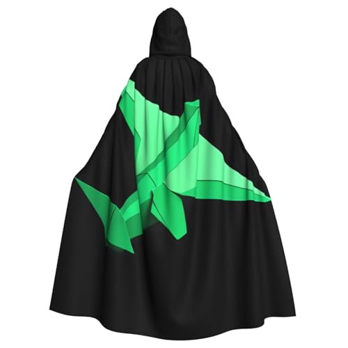 Kingww Grüner Origami-Flugzeug-Umhang mit Kapuze für Damen und Herren: leichter Polyester-Umhang mit Kapuze – perfekt für Cosplay, Halloween und Kostümpartys Kingww Grüner Origami-Flugzeug-Umhang mit Kapuze für Damen und Herren: leichter Polyester-Umhang mit Kapuze – perfekt für Cosplay, Halloween und Kostümpartys von Kingww