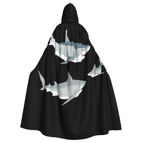 Kingww Haie, die im Wasser schwimmen, Halloween-Kapuzenumhang für Männer und Frauen: leichter Polyester-Umhang mit Kapuze, perfekt für Cosplay, Halloween und Kostümpartys Kingww Haie, die im Wasser schwimmen, Halloween-Kapuzenumhang für Männer und Frauen: leichter Polyester-Umhang mit Kapuze, perfekt für Cosplay, Halloween und Kostümpartys von Kingww