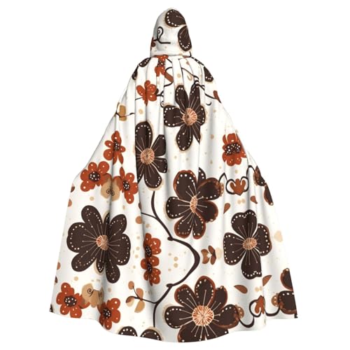 Kingww Halloween-Kapuzenumhang mit Blumenmuster für Damen und Herren: leichter Polyester-Umhang mit Kapuze – perfekt für Cosplay, Halloween und Kostümpartys von Kingww