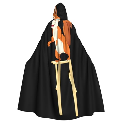 Kingww Halloween-Kapuzenumhang mit Eichhörnchen auf Stelzen, für Damen und Herren: leichter Polyester-Umhang mit Kapuze, perfekt für Cosplay, Halloween und Kostümpartys Kingww Halloween-Kapuzenumhang mit Eichhörnchen auf Stelzen, für Damen und Herren: leichter Polyester-Umhang mit Kapuze, perfekt für Cosplay, Halloween und Kostümpartys von Kingww