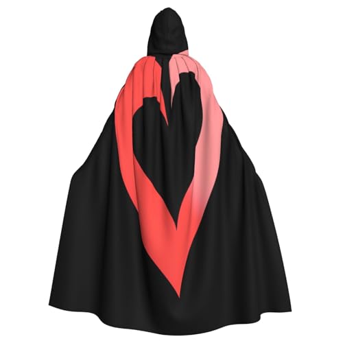 Kingww Halloween-Kapuzenumhang mit Farbverlauf, rosa Herz, für Damen und Herren: leichter Polyester-Umhang mit Kapuze, perfekt für Cosplay, Halloween und Kostümpartys Kingww Halloween-Kapuzenumhang mit Farbverlauf, rosa Herz, für Damen und Herren: leichter Polyester-Umhang mit Kapuze, perfekt für Cosplay, Halloween und Kostümpartys von Kingww