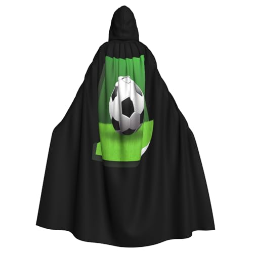 Kingww Halloween Kapuzenumhang mit Fußball auf dem Gras für Damen und Herren: leichter Polyester-Umhang mit Kapuze – perfekt für Cosplay, Halloween und Kostümpartys Kingww Halloween Kapuzenumhang mit Fußball auf dem Gras für Damen und Herren: leichter Polyester-Umhang mit Kapuze – perfekt für Cosplay, Halloween und Kostümpartys von Kingww
