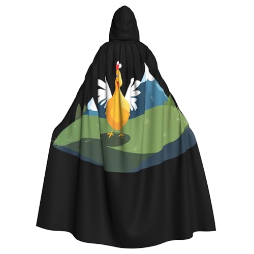 Kingww Halloween Kapuzenumhang mit Huhn auf dem Hügel für Damen und Herren: leichter Polyester-Umhang mit Kapuze – perfekt für Cosplay, Halloween und Kostümpartys Kingww Halloween Kapuzenumhang mit Huhn auf dem Hügel für Damen und Herren: leichter Polyester-Umhang mit Kapuze – perfekt für Cosplay, Halloween und Kostümpartys von Kingww