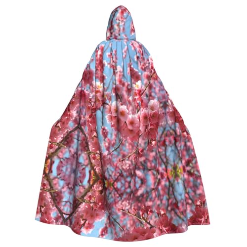 Kingww Halloween-Kapuzenumhang mit Kirschblüten für Damen und Herren: leichter Polyester-Umhang mit Kapuze, perfekt für Cosplay, Halloween und Kostümpartys von Kingww