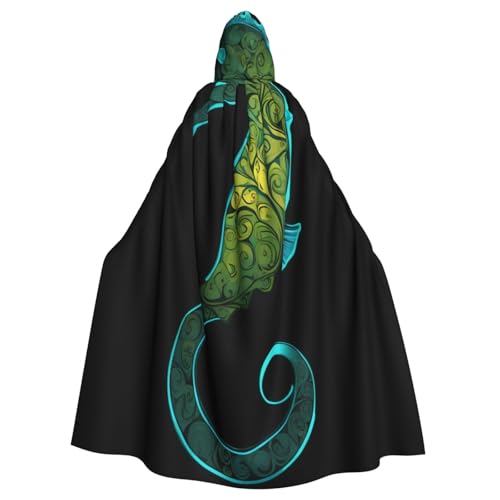 Kingww Halloween-Kapuzenumhang mit Seepferdchen-Muster für Damen und Herren: leichter Polyester-Umhang mit Kapuze – perfekt für Cosplay, Halloween und Kostümpartys Kingww Halloween-Kapuzenumhang mit Seepferdchen-Muster für Damen und Herren: leichter Polyester-Umhang mit Kapuze – perfekt für Cosplay, Halloween und Kostümpartys von Kingww