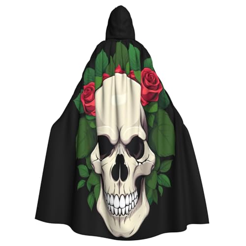 Kingww Halloween-Kapuzenumhang mit Totenkopf in Rosen, für Damen und Herren: leichter Polyester-Umhang mit Kapuze, perfekt für Cosplay, Halloween und Kostümpartys Kingww Halloween-Kapuzenumhang mit Totenkopf in Rosen, für Damen und Herren: leichter Polyester-Umhang mit Kapuze, perfekt für Cosplay, Halloween und Kostümpartys von Kingww