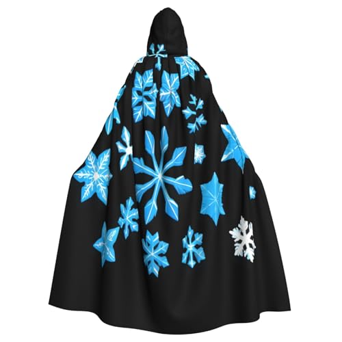 Kingww Halloween-Kapuzenumhang mit blauen Sternen und Schneeflocken für Damen und Herren: leichter Polyester-Umhang mit Kapuze, perfekt für Cosplay, Halloween und Kostümpartys Kingww Halloween-Kapuzenumhang mit blauen Sternen und Schneeflocken für Damen und Herren: leichter Polyester-Umhang mit Kapuze, perfekt für Cosplay, Halloween und Kostümpartys von Kingww