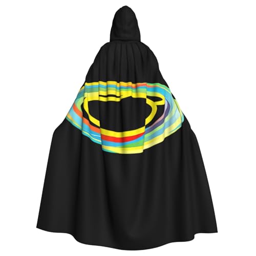Kingww Halloween-Kapuzenumhang mit bunten Linien für Damen und Herren: leichter Polyester-Umhang mit Kapuze – perfekt für Cosplay, Halloween und Kostümpartys Kingww Halloween-Kapuzenumhang mit bunten Linien für Damen und Herren: leichter Polyester-Umhang mit Kapuze – perfekt für Cosplay, Halloween und Kostümpartys von Kingww