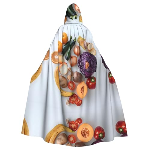 Kingww Halloween-Kapuzenumhang mit frischem Obst für Männer und Frauen: leichter Polyester-Umhang mit Kapuze, perfekt für Cosplay, Halloween und Kostümpartys von Kingww