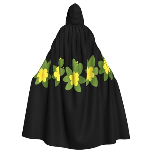 Kingww Halloween-Kapuzenumhang mit kleinen gelben Blumen auf grünem Hintergrund, für Damen und Herren: leichter Polyester-Umhang mit Kapuze, perfekt für Cosplay, Halloween und Kostümpartys Kingww Halloween-Kapuzenumhang mit kleinen gelben Blumen auf grünem Hintergrund, für Damen und Herren: leichter Polyester-Umhang mit Kapuze, perfekt für Cosplay, Halloween und Kostümpartys von Kingww