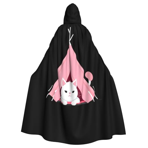 Kingww Halloween-Kapuzenumhang mit weißer Katze im Zelt, für Männer und Frauen: leichter Polyester-Umhang mit Kapuze, perfekt für Cosplay, Halloween und Kostümpartys Kingww Halloween-Kapuzenumhang mit weißer Katze im Zelt, für Männer und Frauen: leichter Polyester-Umhang mit Kapuze, perfekt für Cosplay, Halloween und Kostümpartys von Kingww
