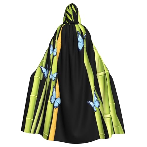 Kingww Halloween-Umhang mit Kapuze für Damen und Herren, Motiv: Schmetterlinge im Bambuswald, leichter Polyester-Umhang mit Kapuze, perfekt für Cosplay, Halloween und Kostümpartys Kingww Halloween-Umhang mit Kapuze für Damen und Herren, Motiv: Schmetterlinge im Bambuswald, leichter Polyester-Umhang mit Kapuze, perfekt für Cosplay, Halloween und Kostümpartys von Kingww